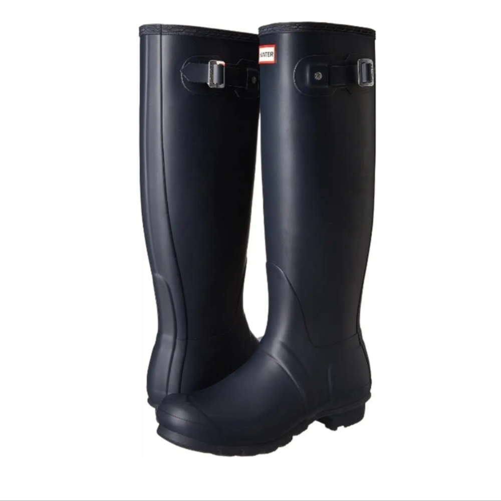 Hunter Original Tall Womens Rain Boots Navy Blue Size US 10 Winter Waterproof